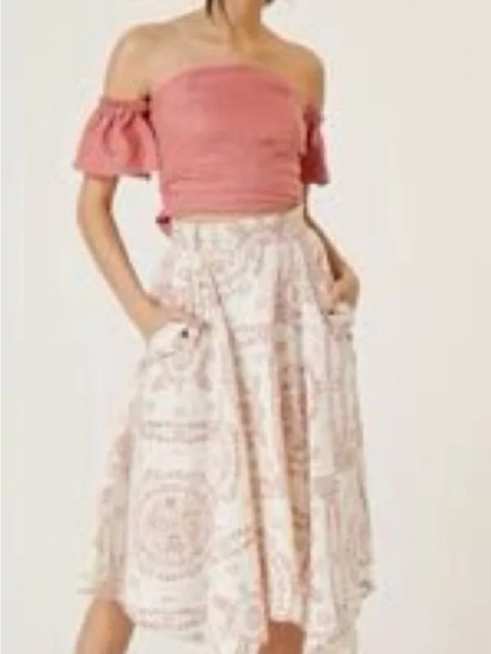 Pilcro Anthropologie Paisley Handkerchief Hem Midi Skirt XS